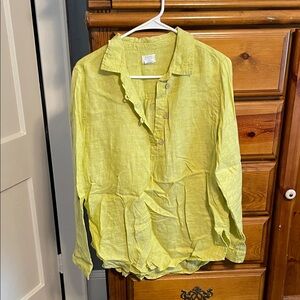 Sigrid Olsen Chartreuse Linen Shirt